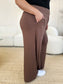 Double Take Women’s Full Size Smocked Wide Waistband Wide Leg Pants Rayon Spandex Size S-3XL
