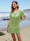 Blueberi B Women’s Openwork Round Neck Short Sleeve Cover-UP Viscose Size S-XL