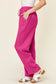 Double Take Women’s Full Size Texture Drawstring Straight Pants Cotton Size S-3XL