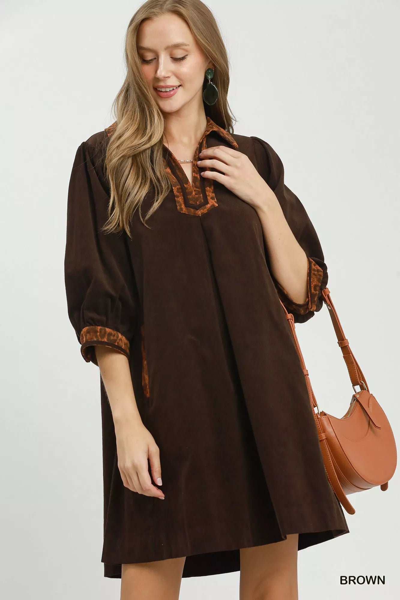 loose shift dress Umgee 100% Cotton V-Neck Contrast Trim Straight S M L Linen Short Sleeve Wrap Body measurements include Length (Kids):36 promoeligble1