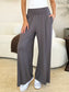 Double Take Women’s Full Size Smocked Wide Waistband Wide Leg Pants Rayon Spandex Size S-3XL