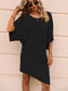 Blueberi B Women’s Ivy Lane Round Neck Three-Quarter Sleeve Tee Dress Polyester Spandex Size S-L