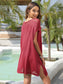 Blueberi B Women's Slit Openwork V-Neck Cover-Up Polyester One Size