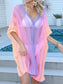 Blueberi B Women's Openwork Contrast V-Neck Cover-Up Polyester One Size