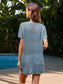 Blueberi B Women’s Openwork Round Neck Short Sleeve Cover-UP Viscose Size S-XL