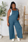 Double Take Women's Full Size Wide Strap Overall with Pockets Polyester Rayon Spandex Size S-2XL
