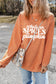 Blueberi B Women's Letter Graphic Round Neck Long Sleeve Oversize Sweatshirt Polyester Size S-2XL