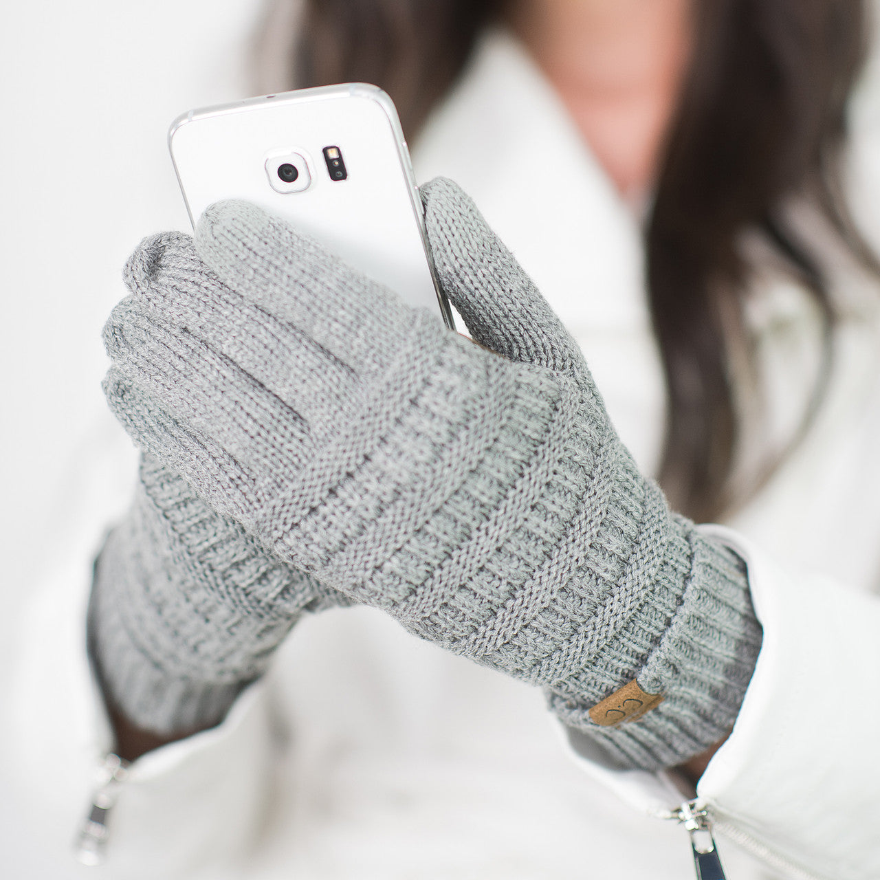 C.C® 100% Soft Knitted Acrylic Touchscreen Compatible Knit Gloves | One Size Fits Most