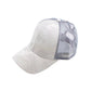 Monochromatic Camo Mesh Back Snapback Messy Bun Ponytail Opening Baseball Cap | Teen–Adult