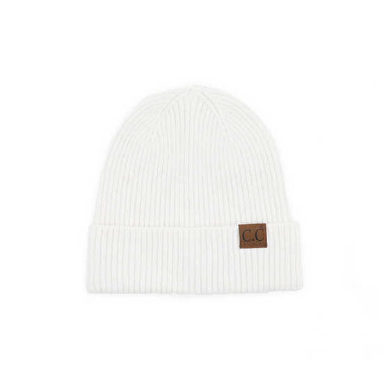C.C® Recycled Polyester Cashmere Wool Fine Yarn Cuffed Beanie | One Size