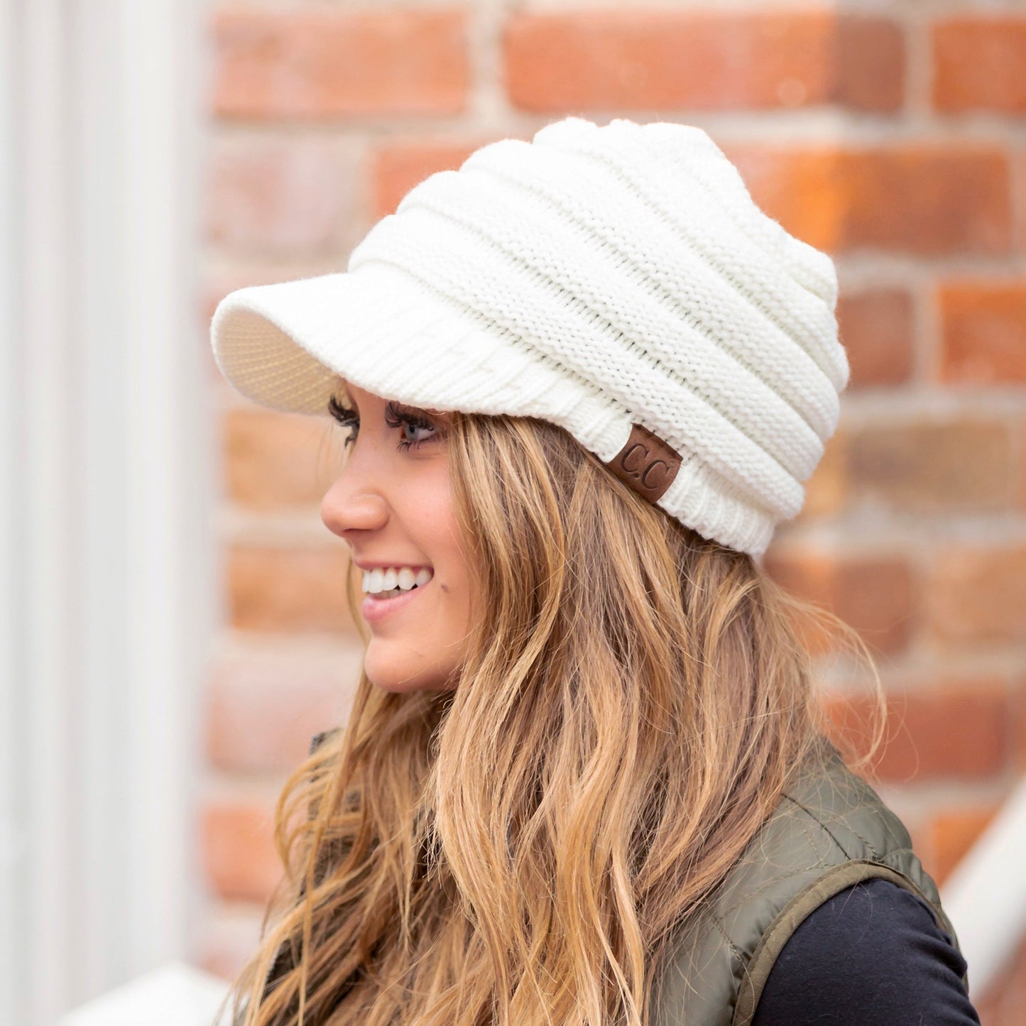 C.C® 100% Ultra-Soft Knitted Acrylic Structured Brim Knit Field Cap | One Size Teen–Adult