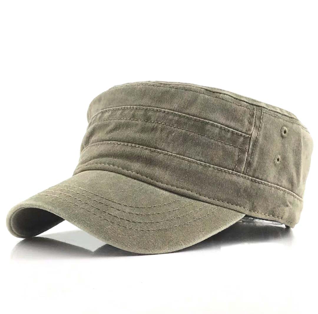 Military Inspired Distressed Wash Unstructured Low Profile Antique Bronze Clasp Cadet Cap | One Size Teen–Adult