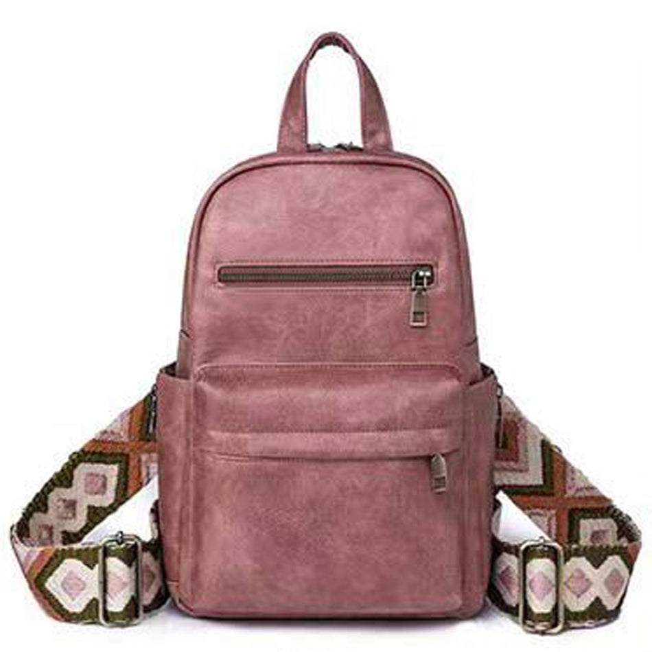 Alba Vegan PU Leather Convertible Backpack Sling Bag with Guitar Straps