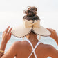 100% Breathable Straw Leopard Trim Foldable Wide Brim Bow Visor | One Size