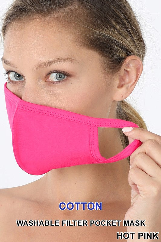 Jersey Knit  Lined Reusable Washable Protective  Face Mask Multiple Colors Available