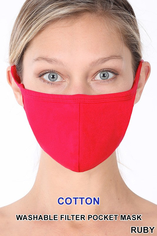 Jersey Knit  Lined Reusable Washable Protective  Face Mask Multiple Colors Available