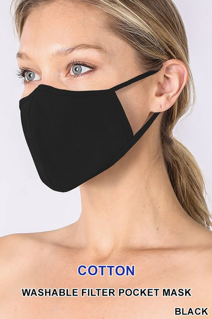 Jersey Knit  Lined Reusable Washable Protective  Face Mask Multiple Colors Available