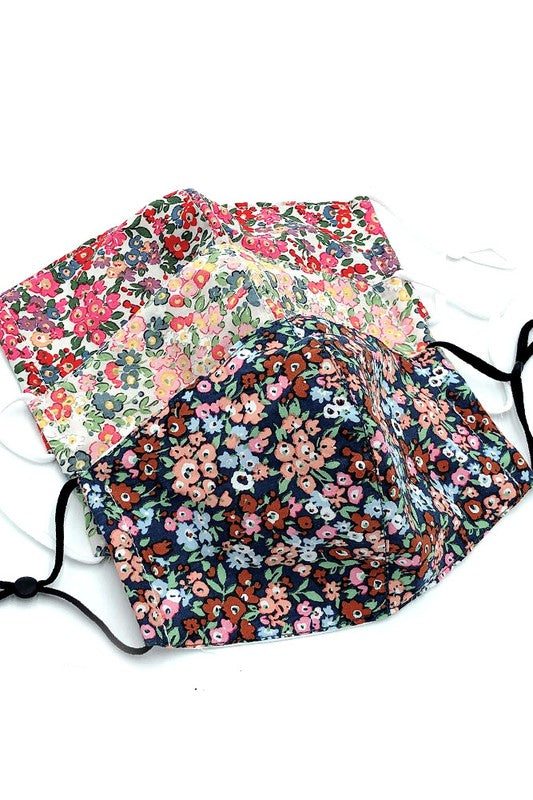 Cotton Fabric Reusable Washable Protective Face Mask Floral Fabric