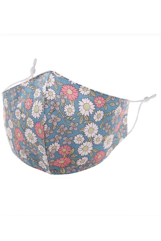 Cotton Fabric Reusable Washable Protective Face Mask Floral Fabric Lined