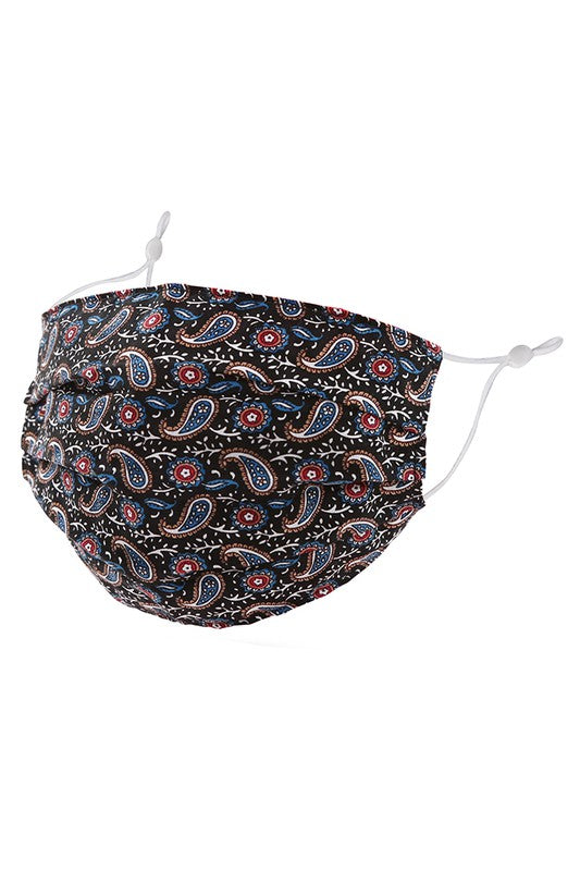 Cotton Fabric Reusable Washable Protective Face Mask Paisley Fabric Lined