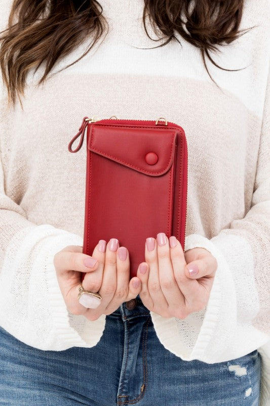 Cross Body Women’s Convertible Wallet with Phone Pocket Polyester One Size
