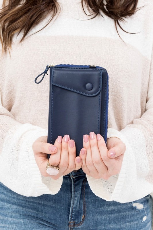 Cross Body Women’s Convertible Wallet with Phone Pocket Polyester One Size