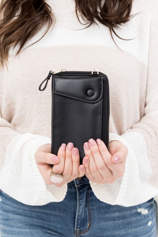 Cross Body Women’s Convertible Wallet with Phone Pocket Polyester One Size