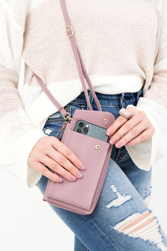 Cross Body Women’s Convertible Wallet with Phone Pocket Polyester One Size