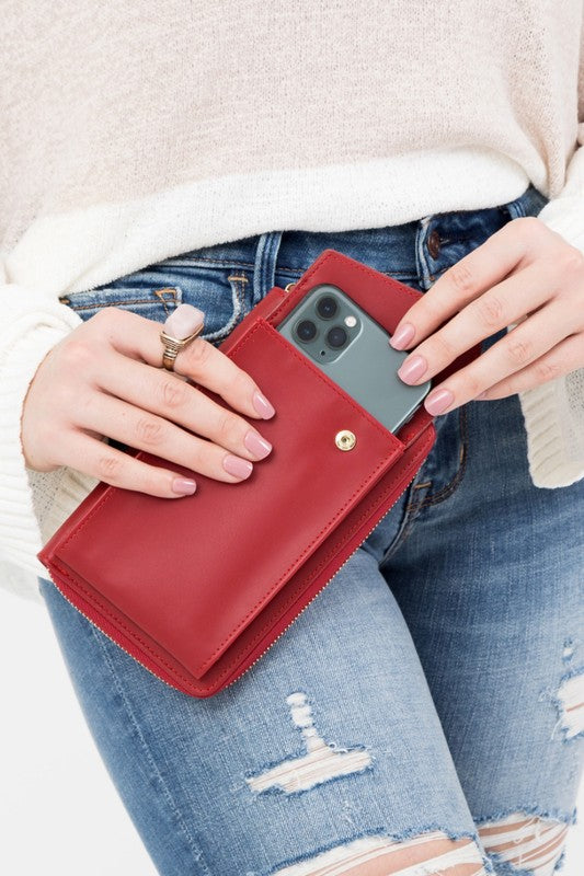 Cross Body Women’s Convertible Wallet with Phone Pocket Polyester One Size