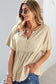 Casual Loose Short Sleeve Top with Front Buttons