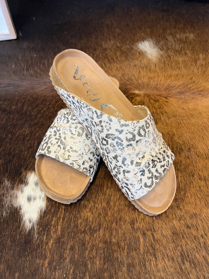 Very G Viola Slip On Sandals - Canvas - Taupe Leopard - Sizes 6-11