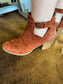 Very G Zane Boho Style Booties - Faux Leather - Rust/Gray - Sizes 6-11