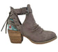 Very G Zane Boho Style Booties - Faux Leather - Rust/Gray - Sizes 6-11