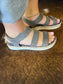 Very G Club Platform Sandals - Faux Leather - Gray Leopard - Sizes 6-11