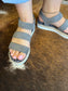 Very G Club Platform Sandals - Faux Leather - Gray Leopard - Sizes 6-11