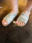 Very G Viola Slip On Sandals - Canvas - Taupe Leopard - Sizes 6-11