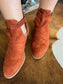 Very G Zane Boho Style Booties - Faux Leather - Rust/Gray - Sizes 6-11
