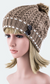 Button Accent Beanie with Faux Fur Pom Pom