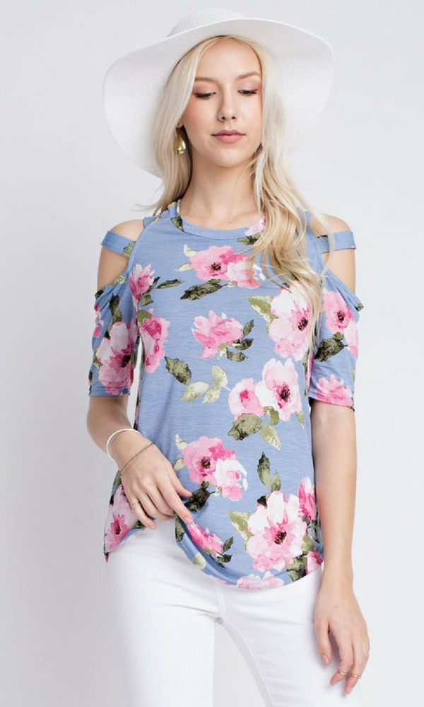 Women's Catch The Sun Short Sleeved Top with Cut Out sleeves