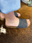 Very G Viola Slip On Sandals - Canvas - Black Metallic - Sizes 6-11