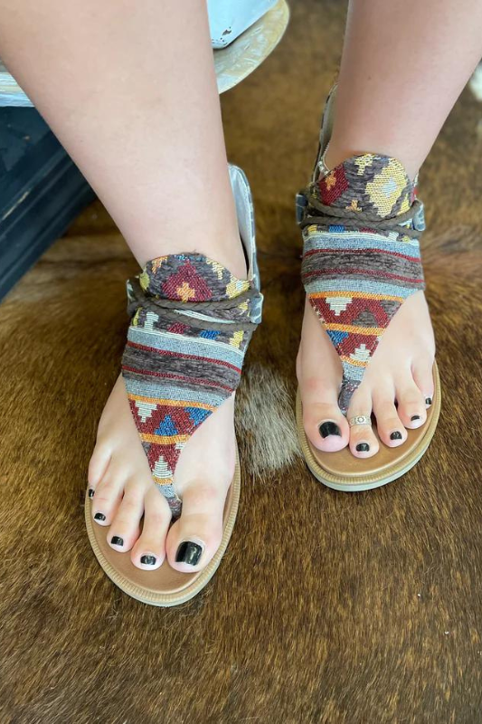 Gypsy Jazz Very G Rock with Me Aztec Design solid Back Sandals