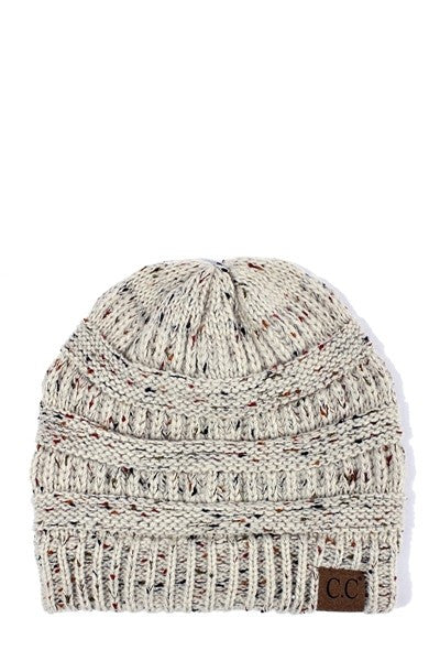 C C Beanie Ribbed Confetti Knit Hat