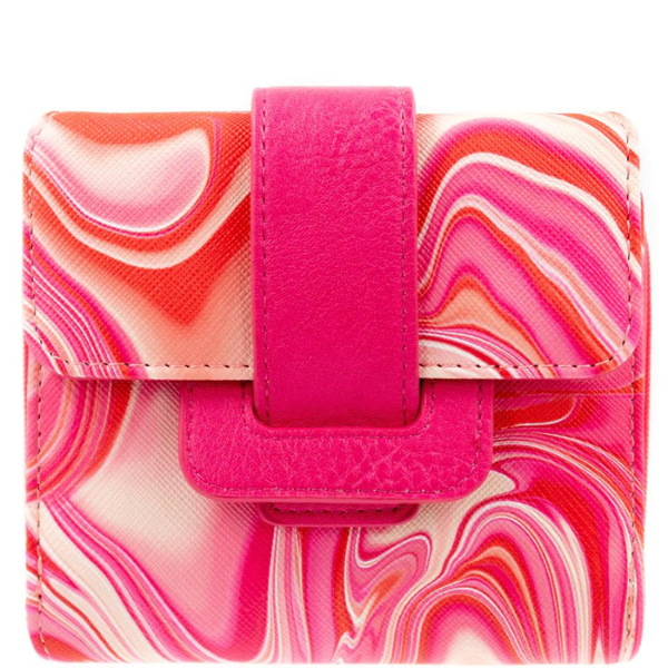 K Carroll Buckle Wallet Pink Swirl