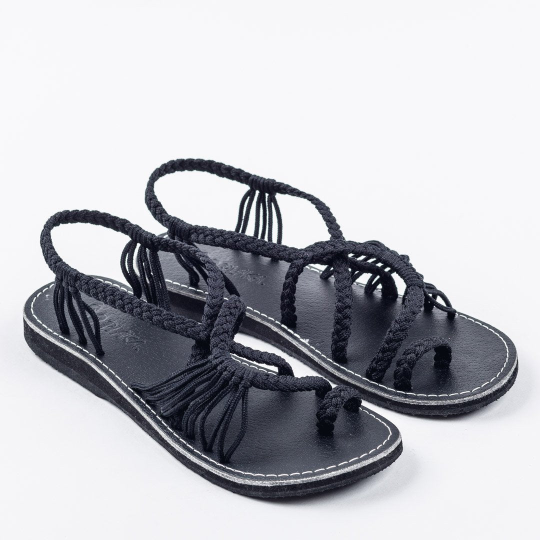 New Original Plaka Palm Leaf Classic Black Sandals Summer Bandage Sandals Authenic Plaka Summer Sandals
