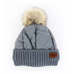Britt's Knits Quilted Puff Hat with Pom
