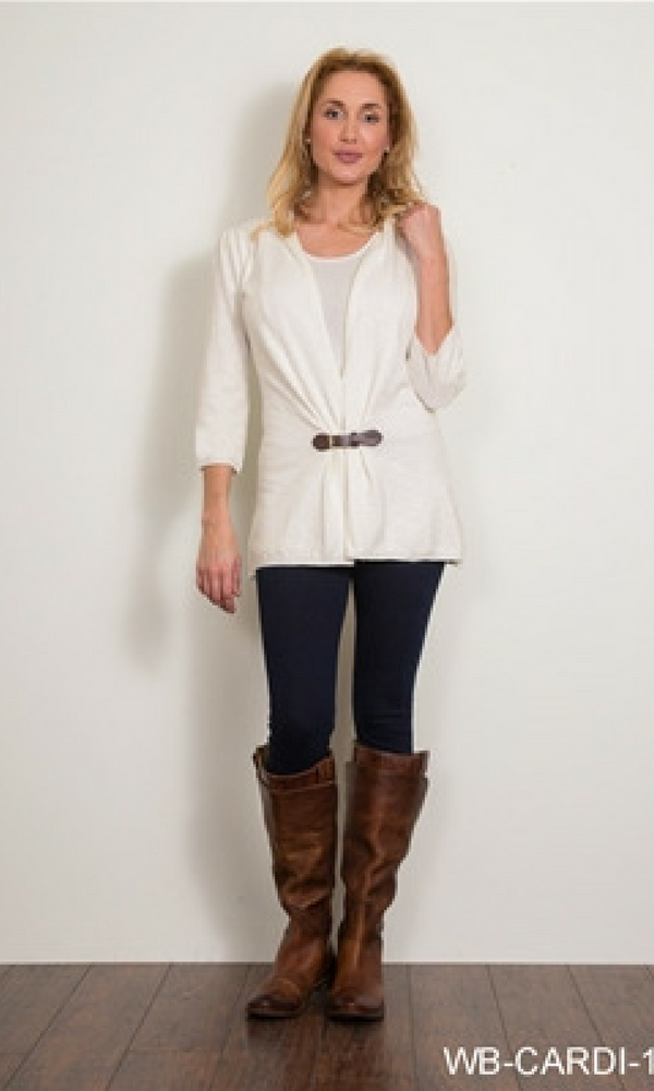 RUCHED BACK TAILORED CARDIGAN by Simply Noelle