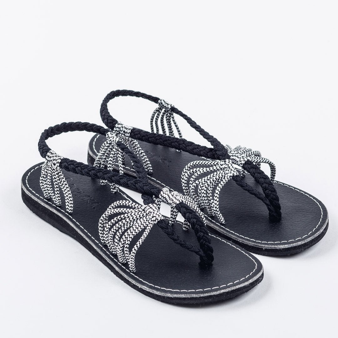 New Original Plaka Seashell Zebra Black Sandals Summer Bandage Sandals Authenic Plaka Summer Sandals