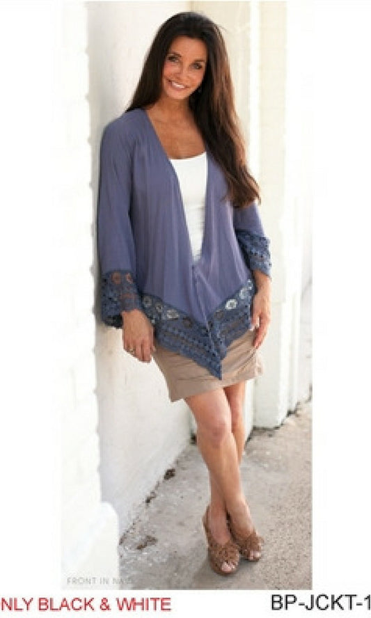 Simply Noelle Women's  Relic Cover Up Jacket in  Black, Navy and Wheat