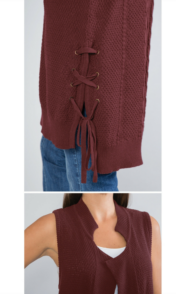 Tied Up Sweater Vest by Simply Noelle