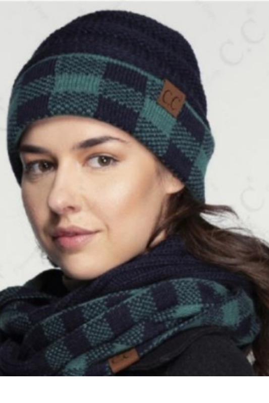 CC Beanie Buffalo Plaid Beanie Hat